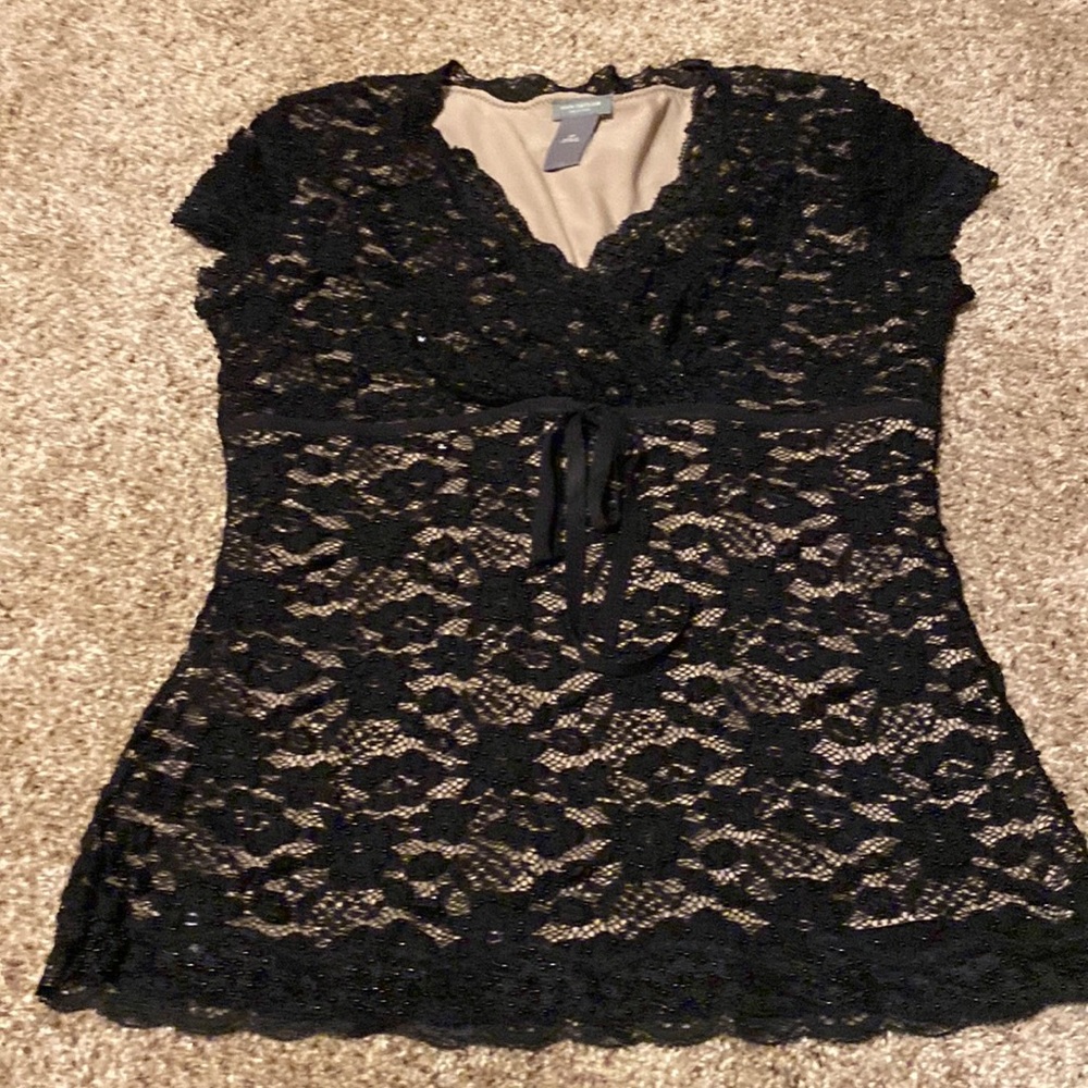 Ann Taylor Lace and Beaded Top - Size Small Petite